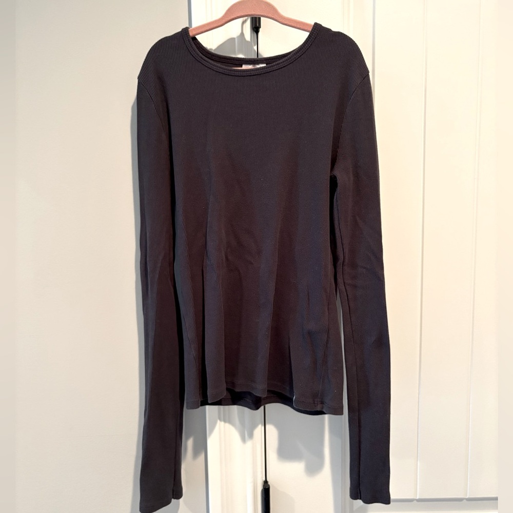 Girls Charcoal Long Sleeve Top